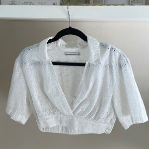 Abercrombie crop white shirt